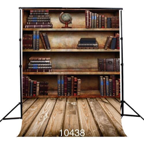 Bookshelf Photography Backdrop Nostalgic Wooden Floor Photo Background Vinyl Cloth 3D Backgrounds for Photo Studio Portrait Door