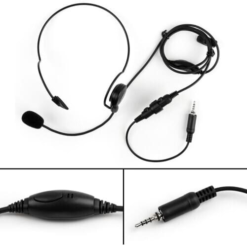 Artudatech 1Pcs 3.5mm Single Ear PTT Behind the Head Headset For YAESU VX6R VX7R VX 6R 7R Radio