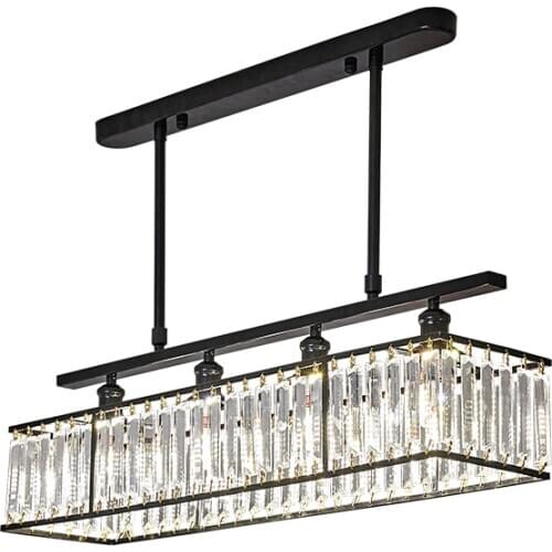Dining Room Crystal Pendsant Light Modern Simple Hanging Lamp Luxury Home Crystal Light Nordic Creative Rectangular Pendant Lamp