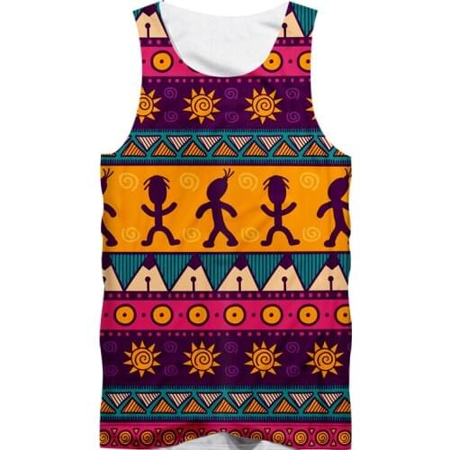 IFPD EU Size New Harajuku Mens Casual Tank Top Cool 3D Print Cartoons Totem Pattern Vest Mans Fit Sleeveless Plus Size Clothing