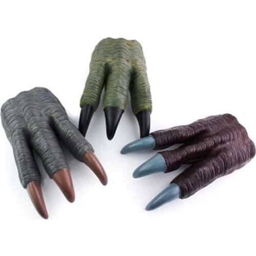 Simulation Soft Dinosaur Paw Halloween Zombie Costume Hands Claw Gloves Cosplay Trick Prop Prank Toy For Halloween Kids Gifts