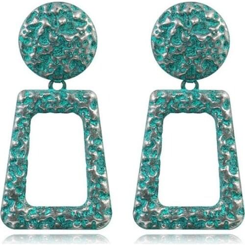 Personality Earring for Women Geometric Irregular Retro Metal Earrings Jewelry 2021