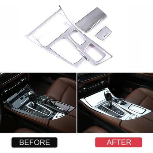 JEAZEA ABS Gear Shift Panel Cover Central Control Decoration Sticker Fit for BWM 5 Series 2014 2015 2016 2017 Car Accessories