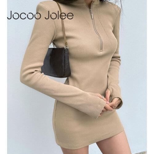 Модные трикотажные платья Jocoo Jolee China At AliExpress