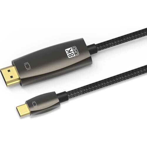 Zinc alloy Thunderbolt 4 USB C to HDMI-Compatible Cable HDR 8K@30Hz 4K@120Hz Type C to HD Cable 48Gbps For Laptop DP Alt Mode