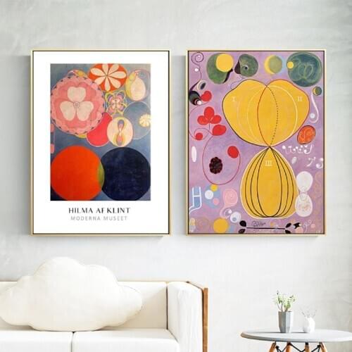 Hilma Klint Paintings Vintage Canvas Posters and Prints The Ten Largest No. 7 , Adulthood1907 Poster Wall Art Painting Decor