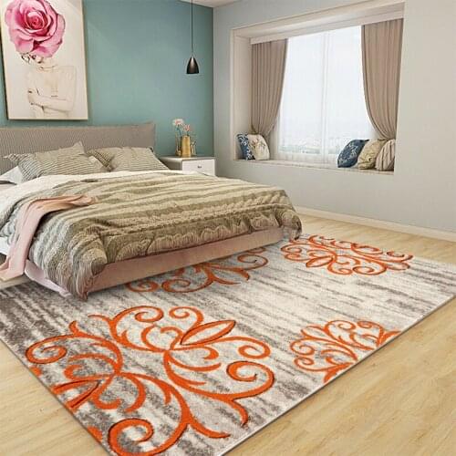 Carpets For Living Room Fashion Modern Home Decor Rugs For Bedroom Orange Black Pattern Girl Room Floor Mat Anti-Slip Area Rugs