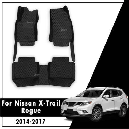 For Nissan X-Trail Rogue T32 2014 2015 2016 2017 xtrail Leather Car Floor Mats Custom Carpets Auto Interior Protects Accessories