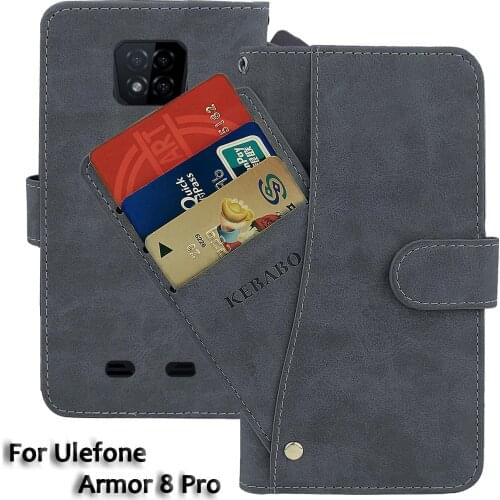 Leather Wallet Ulefone Armor 8 Pro Case 6.1" Flip Fashion Luxury Front Card Slots Cases Cover Business Magnetic Phone Bags