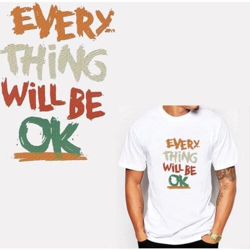 Diy Words Patch Iron on Heat Transfer Printing Patches Stickers for Clothes DIY Appliques Washable