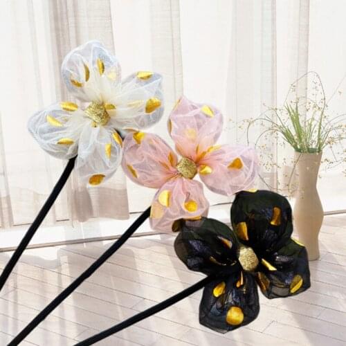 New Fashion Deft Bun Hair Styling Hair Twist Donut Maker Four Petal Flower Hair Styling Buns Bronzing Net For Girl Hair Braiding