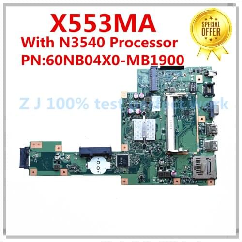 For ASUS X553MA Laptop Motherboard With N3540 or N2840 Processor DDR3 PN:60NB04X0-MB1900 MB 100% Tested Fast Ship