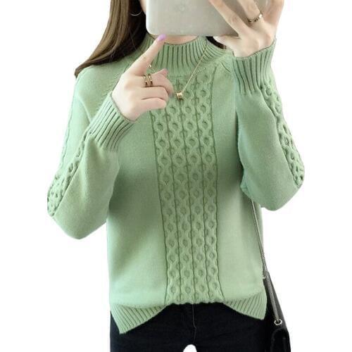 2020 Autumn Winter Women Sweater Long Sleeve Casual Turtleneck Sweater Pullovers Female Knitted Sweaters Jumper Femme Pull P824