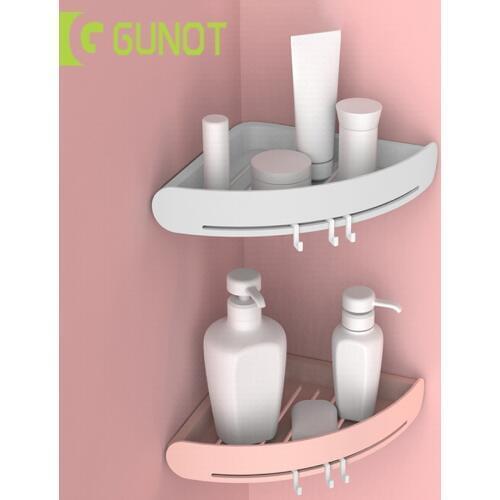 GUNOT Plastic Bathroom Shelf Organizer Caddy Storage Box Wall Shampoo Shower Shelf Holder Bathroom Acessories Sets