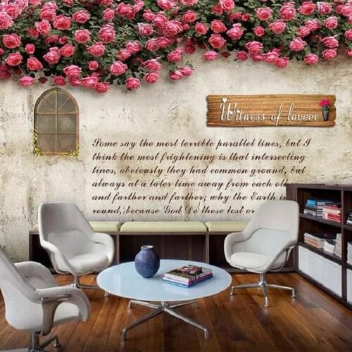 Custom Pink Flowers Rose Wall Paper Papers Home Decor 3d Wallpapers for Living Room Wallpaper Mural Art Walls Murals
