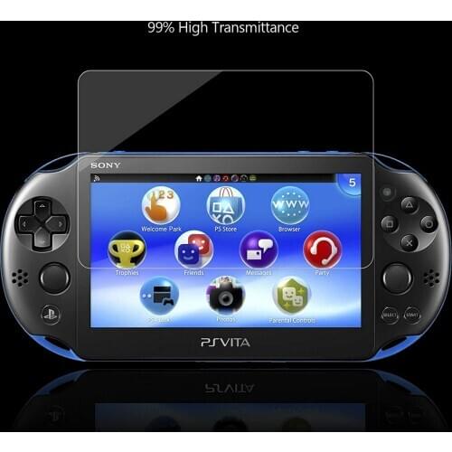 PS Vita 2000 Tempered Glass for Front Screen and HD Clear PET Film Screen Protectors Compatible Sony Playstation Back Covers