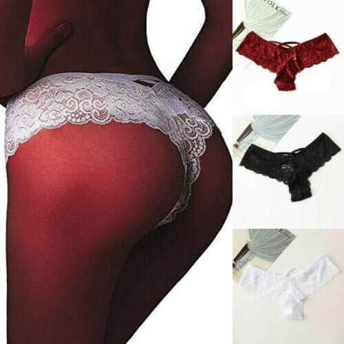 Sexy Ladies Women Low Waist Hollow Out Floral Lace Panties Thong Briefs G-string Lingerie Underwear