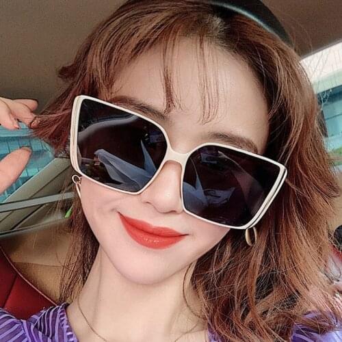 HKNA Oversized Sunglasses Women Vintage Square Sun Glasses Women Luxury Designer Gradient Mirror Sunglasses Women Gafas De Sol