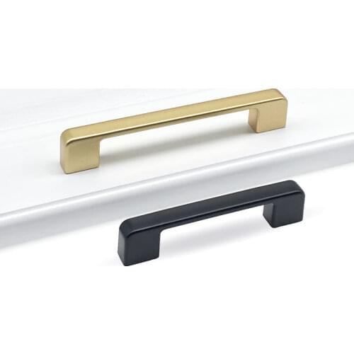 Modern Simple Drawer Handle Door Knob Black Golden Cupboard Handles Aluminum Alloy Furniture Drawer Pull Hardware Pulls