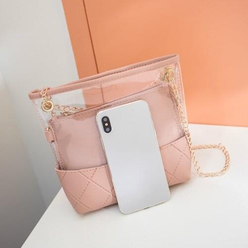 Messenger Bag Chain Phone Purse Transparent Jelly Bag for Women Clear Shoulder Bag Mini Pvc Crossbody