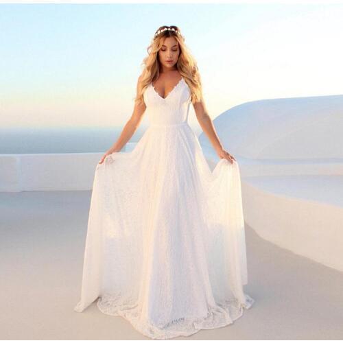 New Fashion Wedding Dresses 2019 Vestido Noiva Simple White Ivory V-Neck Tulle Bridal Gown Wedding Dress Plus Size