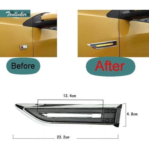 Tonlinker 2 PCS DIY Car Styling Section LED Turn Sighals Cover Case Stickers for Chevrolet Cruze 2009-15 Sender Accessories