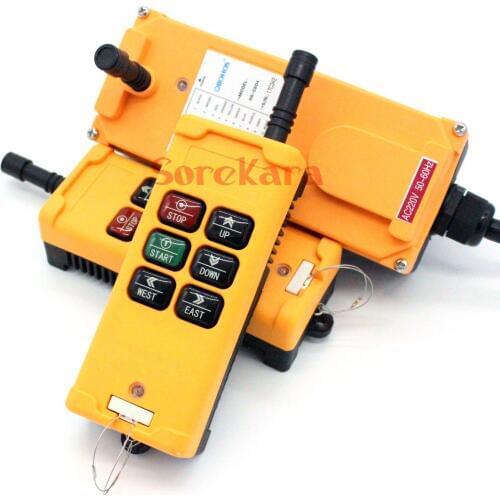 12V-415V 6 Channels 2 Speed 2 Transmitters Hoist Crane Radio Remote Controller System CE IP65