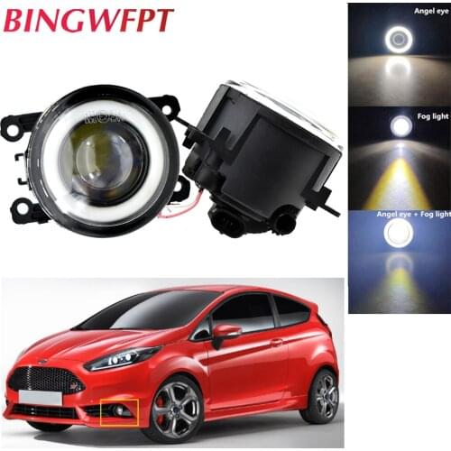 2Pcs/Set LED Fog Light For Ford Fiesta VI Hatchback 2008-2015 / Fiesta V Hatchback JH JD 2001-2008 with Angel Eye