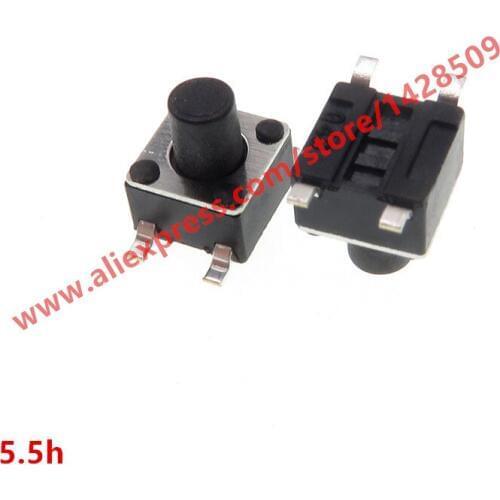 200PCS/LOT 4.5x4.5X5.5mm Panel PCB Momentary Tactile Tact Mini Push Button Switch SMT 4pin