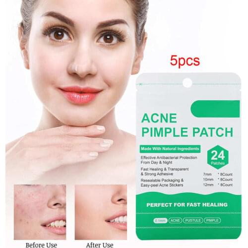 24pcs x 5 Bag Pimple Removal Patch Hydrocolloid Oil Control Skin Repair Comedones Pimple Sticker