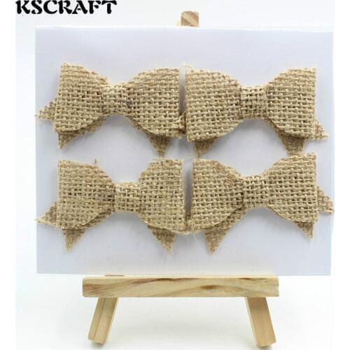KSCRAFT 4pcs Burlap Bows Stickers for Scrapbooking Happy Planner/Card Making/Journaling Project