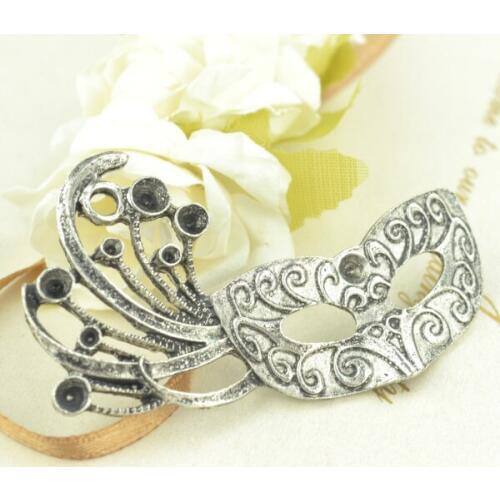 5pcs Zinc alloy Tibetan Silver Plated mask Charms Pendants for Jewelry Making DIY Handmade Craft 53*39mm N103