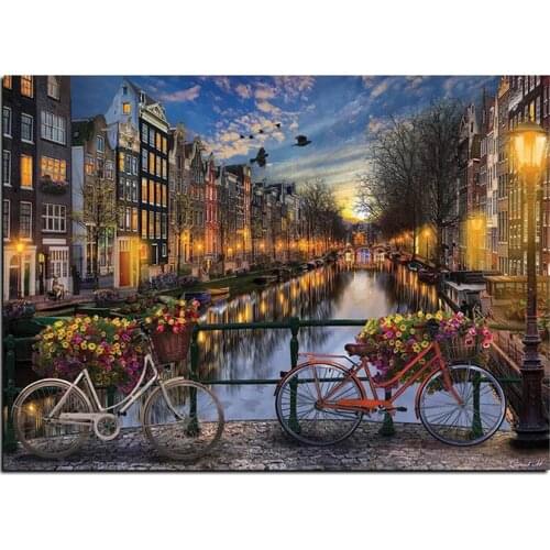 5D Diy Diamond Painting Cross Stitch Night Amsterdam Full Square Diamond Embroidery Needlework Rhinestone Mosaic XN1471