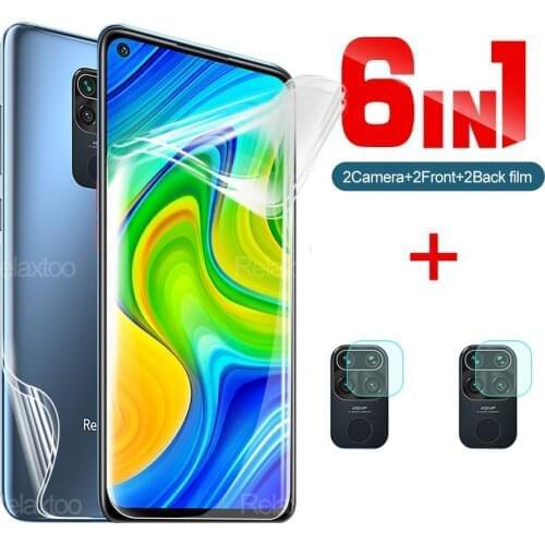 6 IN 1 Front+Back Hydrogel Film For Xiaomi Redmi Note 9 Pro 9S s Note9S 9Pro Camera Lens Screen Protector Protective Cover Film