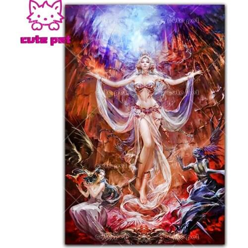 DIY Diamond Painting Mythical fantasy woman Cross Stitch 3D Full Square Diamond Embroidery Patterns Rhinestones Mosaic Decor