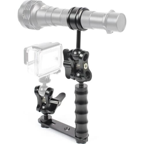 BGNing Light Arm Handle Grip Ball Head Adapter Diving Butterfly Clip Mount Bracket Frame Kit Underwater Sports DSLR SLR Cameras