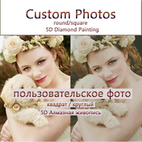 DIY photos custom full square round Diamond Painting Picture of Rhinestones Diamond Embroidery Cross Stitch 5D Home Decor HYY