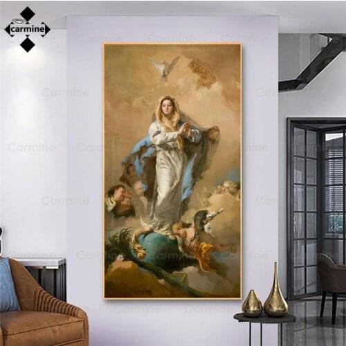 European Classical Decor The Immaculate Conception Vintage Oil Painting On Canvas Wall Art Posters and Prints Picture Decoration