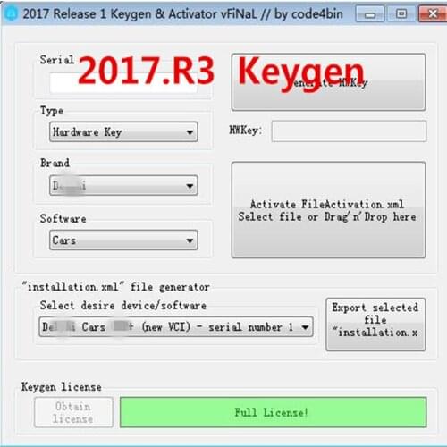 Hot sale For Delphi 2017 r3 Keygen 2017.R3 activator 2017.r3 Keygen delphis 150e multidiag Key for vd ds150e with car and truck