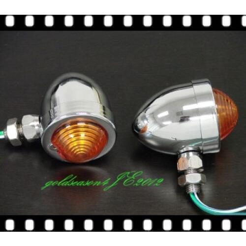Chrome Amber TURN SIGNAL LIGHT for Kawasaki Vulcan VN 750 800 900 1600 1700