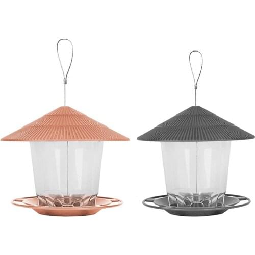 Bird Feeder Panorama Bird Feeder Hanging Wild Bird Feeder Round Shaped Roof for Gazebo Outside Garden Yard Decoration