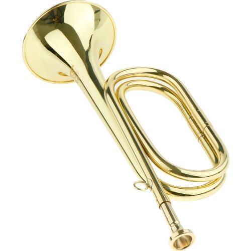 Brass Marching Bugle Trumpet with Mouthpiece for Students Beginners Kids School Band Accessory