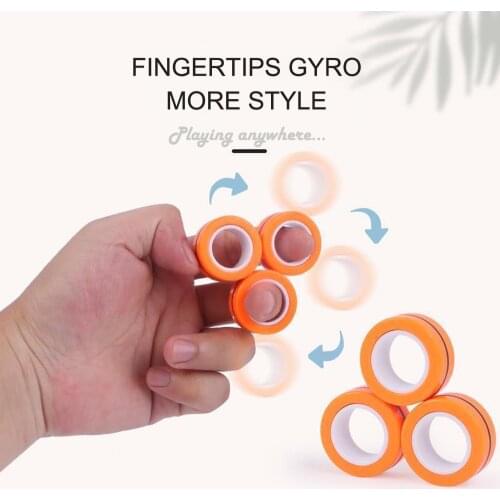 Magnetic Bracelet Ring Unzip Toy Magic Ring Props Tool Decompression Toys Magnetic Ring Blister Card Anti-Stress Magnetic Rings