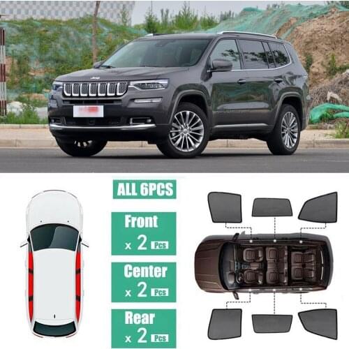 Side Windows Magnetic Sun Shade UV Protection Ray Blocking Mesh Visor Fit For Jeep Grand Commander 2018-2019