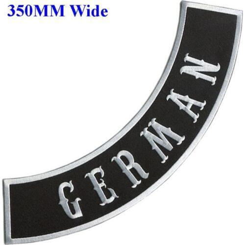 350mm wide GERMAN motorcycle biker patches iron on embroidered patches for full jackets back clothing embroidery rocker patches