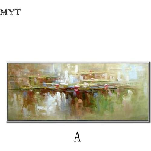 New arrived Frameless handmade abstract lake landscape Oil Painting On Canvas wall art picture for living room Home decor