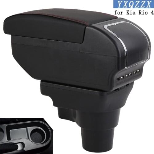For Kia Rio armrest box Rio 4 X-Line Universal Car Central Armrest Storage Box cup holder ashtray modification accessories