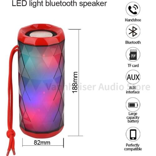 Portable Bluetooth Speaker Color Polygonal Design Waterproof Wireless Outdoor Speaker High-definition Noise Reduction Bass