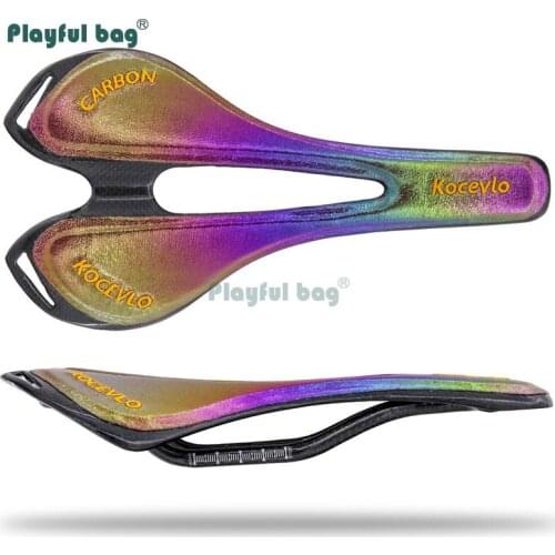 Playful bag Colorful Carbon Fiber Seat for Bicycle Road Bike Seat High Quality Bicycle Accessory Riding Sport Equipment GA04