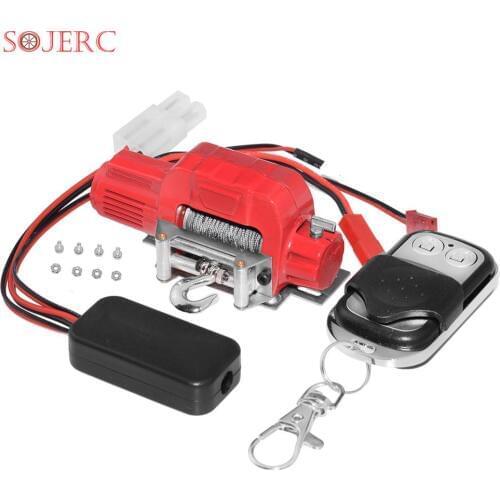 SOJERC Metal Automatic Winch Wireless Remote Controller System for 1:10 RC Crawler Car Axial SCX10 90046 Traxxas TRX4 Redcat